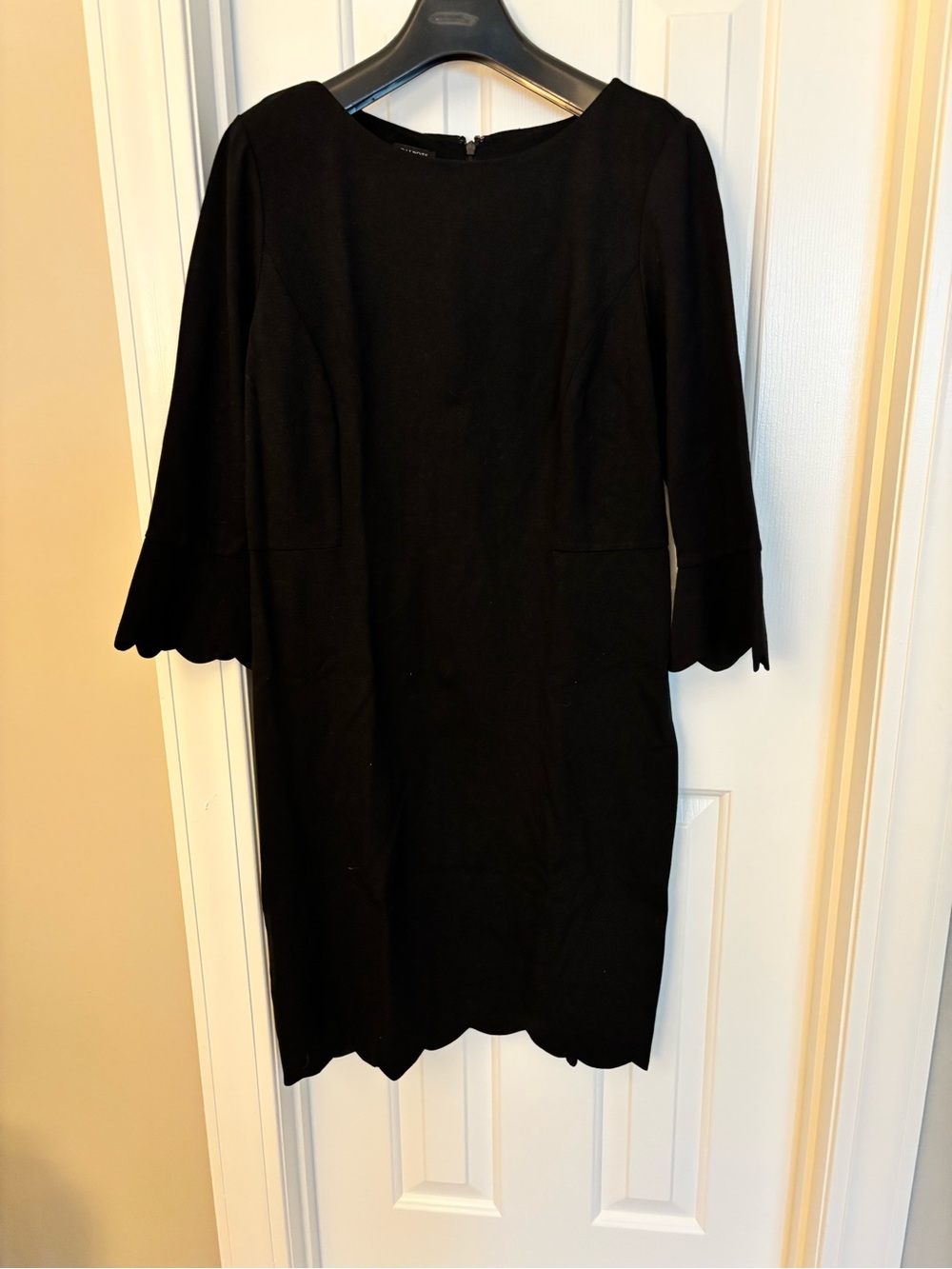 Perfect Black Scalloped Sheath Dress